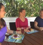 enjoying a break at a workshop