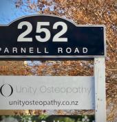 Road Signage for Unity Osteopathy Parnell Auckland Matthew Stewart