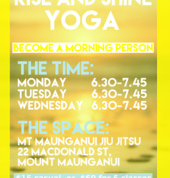 rise and shine morning yoga mount maunganui