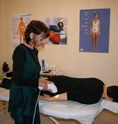 Me treating a client